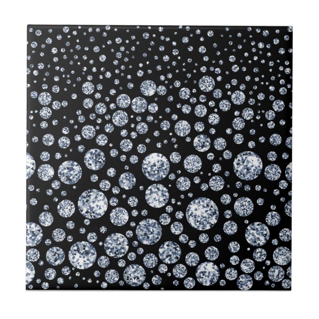 Silver Crystal Metallic Black Tile (Front)