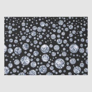 Silver Crystal Metallic Black Tissue Paper