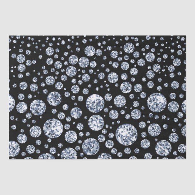 Silver Crystal Metallic Black Tissue Paper (Front)