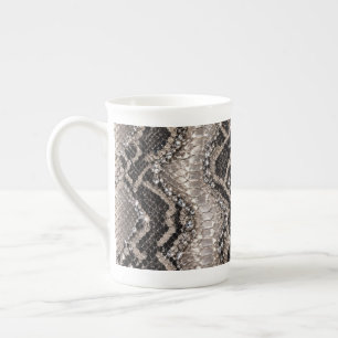 Silver Crystal Snake Skin Luxury Bone China Mug