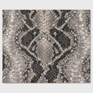 Silver Crystal Snake Skin Luxury Wrapping Paper