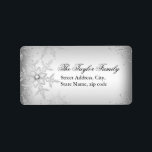 Silver Crystal Snowflake Christmas Address Labels<br><div class="desc">Christmas Address Labels. Elegant Crystal Snowflakes. Please Note: All flat images!</div>