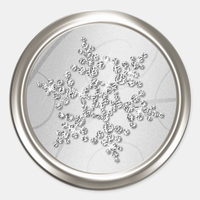 Silver Crystal Snowflake Envelope Seal (Front)