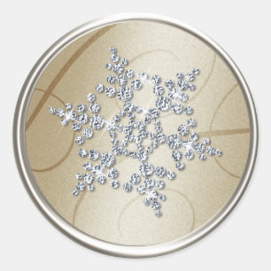 Silver Crystal Snowflake Envelope Seal