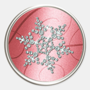 Silver Crystal Snowflake Envelope Seal