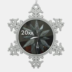Silver Crystal Star Snowflake Ornament