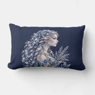 Silver Crystal Virgo Luxury Collection Lumbar Pillow