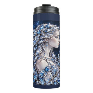Silver Crystal Virgo Luxury Collection Thermal Tumbler