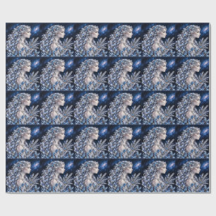 Silver Crystal Virgo   Luxury Collection Wrapping Paper