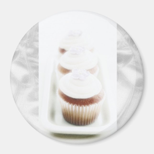 Silver Cupcake Swirl Magnets (Front)