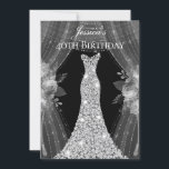 Silver Curtains Dress Womans 40th Birthday Party Invitation<br><div class="desc">Silver Curtains Dress Womans 40th Birthday Party Invitation

Variations to the invitation and matching items in our store</div>