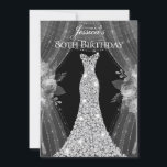 Silver Curtains Dress Womans 80th Birthday Party Invitation<br><div class="desc">Silver Curtains Dress Womans 80th Birthday Party Invitation

Variations to the invitation and matching items in our store</div>