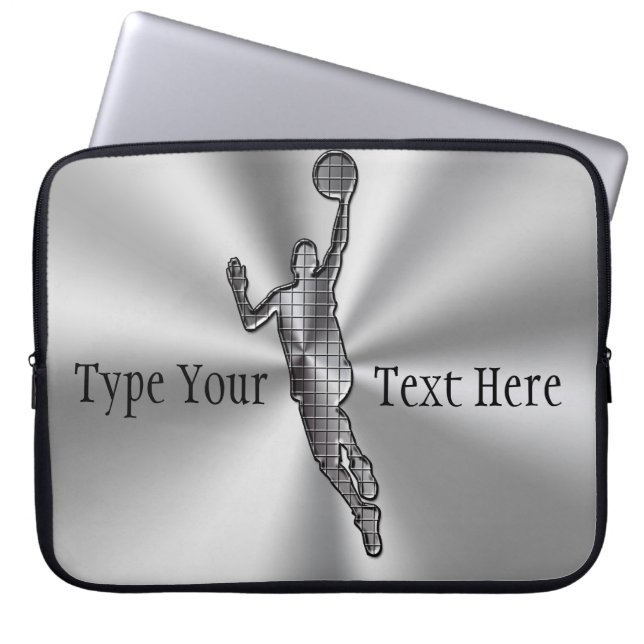Silver Custom Laptop Sleeves 15,  ADD Your TEXT (Front)