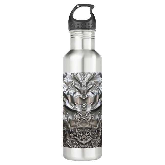 Silver Cyborg - by ID AD Art Gabi Zapf 710 Ml Water Bottle (Front)