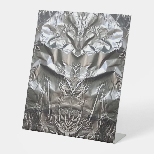 Silver Cyborg - by ID AD Art Gabi Zapf Pedestal Sign (Front)