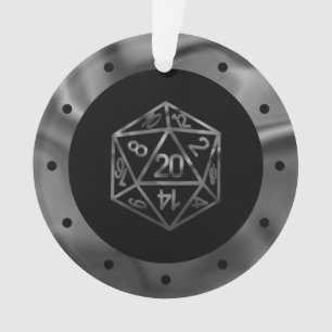 Silver D20 Crit   PNP Tabletop Role Player Dice Ornament
