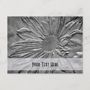 Silver Daisy Floral Customizable Postcard