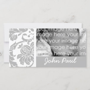 Silver Damask Photo Card