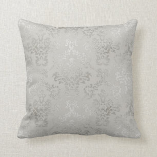 Silver damask pillow