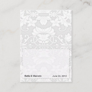 Silver Damask Place Cards