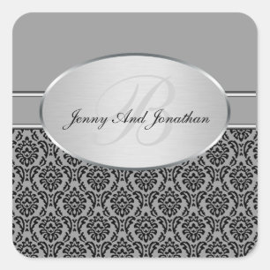 Silver Damask Stickers