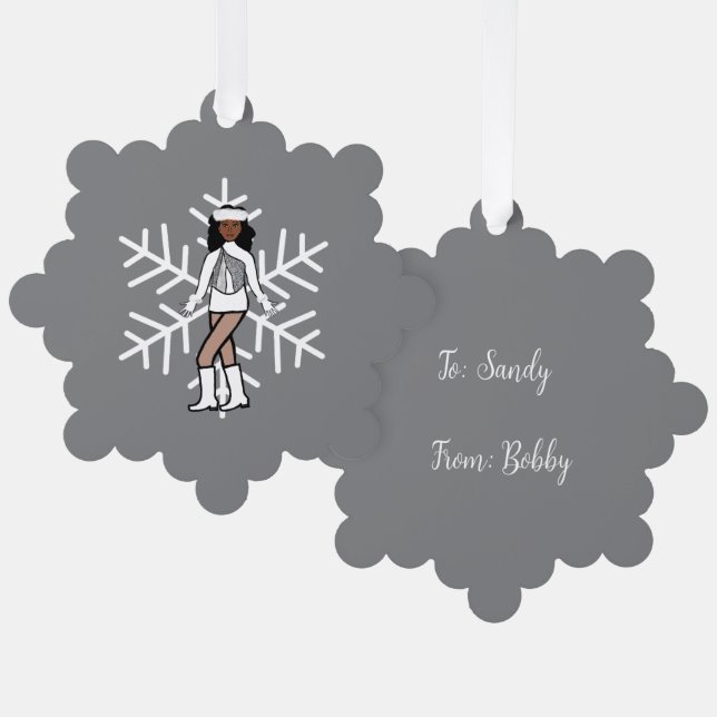 Silver Dancer Ornament Card (Front/Back)