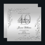 Silver Decoration 40th Birthday Party Invitation<br><div class="desc">Stylish and elegant woman's 40th birthday party invitation. Beautiful stylish silver swirls and flourishes corner decorations on a pretty silver background. All text is fully customizable to meet your requirements. If you need help to customize your product or would like matching products please contact me through my store and i...</div>