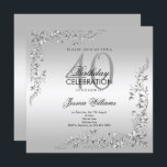 Silver Decoration 40th Birthday Party Invitation<br><div class="desc">Stylish and elegant woman's 40th birthday party invitation. Beautiful stylish silver swirls and flourishes corner decorations on a pretty silver background. All text is fully customizable to meet your requirements. If you need help to customize your product or would like matching products please contact me through my store and i...</div>