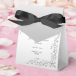 Silver Decoration Wedding Favor Box<br><div class="desc">Beautiful modern stylish and elegant Wedding Favor Box for your special day. With glamorous romantic stylish silver swirls and flourishes corner decorations on a pretty silver gradient background. Fashionable and sophisticated wedding design suitable for all seasons. All text, font and font color is fully customizable to meet your requirements. If...</div>