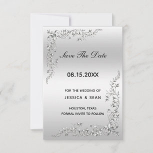 Silver Decoration Wedding Save The Date