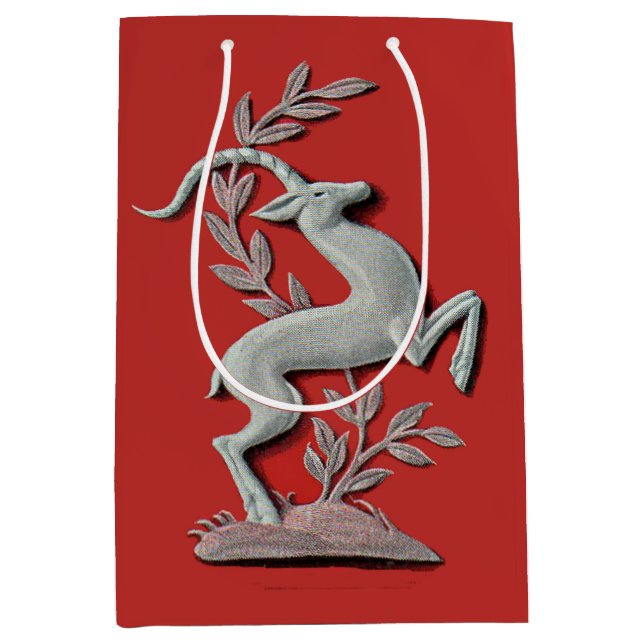 silver deer print medium gift bag (Front)
