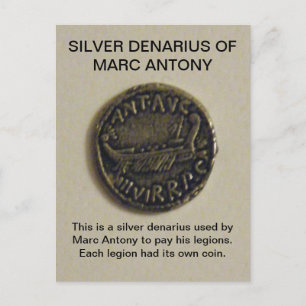 Silver Denarius  of MARC ANTONY Photo Postcard