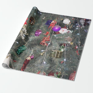 Silver Design Christmas Tree Decoration Wrapping Paper