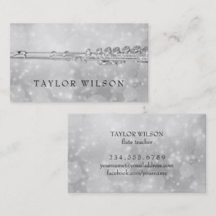 silver design flutist business card