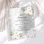 Silver diamond 60th wedding anniversary invitation<br><div class="desc">For an elegant and romantic 60th wedding anniversary. A faux silver looking background decorated with white florals,  roses,  diamonds and white lace.  Personalize and add your names and details. 

1 sheet = 1 invitation printed edge to edge.</div>