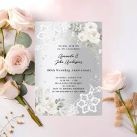 Silver diamond 60th wedding anniversary invitation