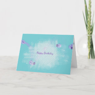 silver diamond bling abstract birthday card