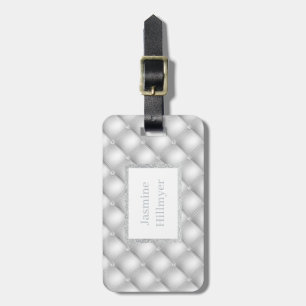 SILVER DIAMOND GLITTER CUSTOM LUGGAGE TAG