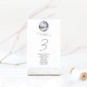 Silver Disco Ball Bridal Shower Table Number