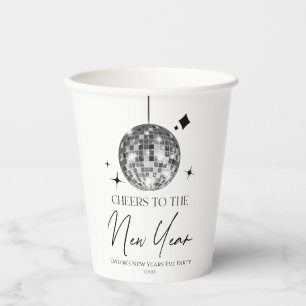Silver Disco Ball Cheers New Years Eve Party  Paper Cups