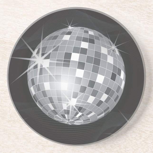 silver disco ball coaster (Front)