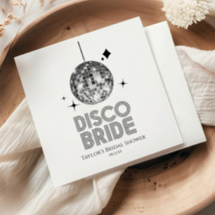 Silver Disco Ball Disco Bride Bridal Shower Napkin