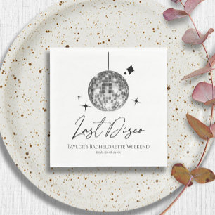 Silver Disco Ball Last Disco Bachelorette Party Napkin