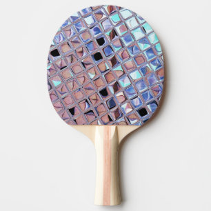 Silver Disco Ball Macro   Retro Mirror Ball Photo Ping Pong Paddle