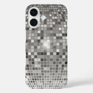 Silver Disco Ball Mirror Grid iPhone Case