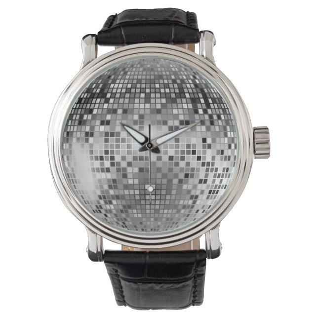 Silver Disco Ball Party Glamour Watch (Front)