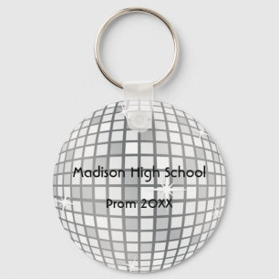 Silver Disco Ball Prom Formal Favour Keychain