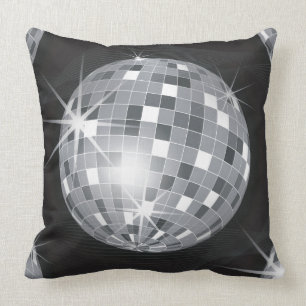 silver disco ball throw pillow