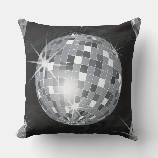 silver disco ball throw pillow (Front)