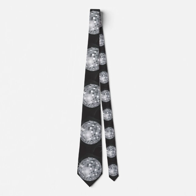silver disco ball tie (Front)